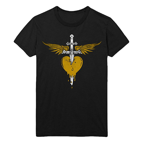Bon Jovi Gold Heart & Dagger Tee