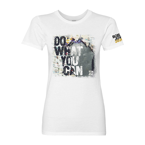Bon Jovi Do What You Can Women's White Tee