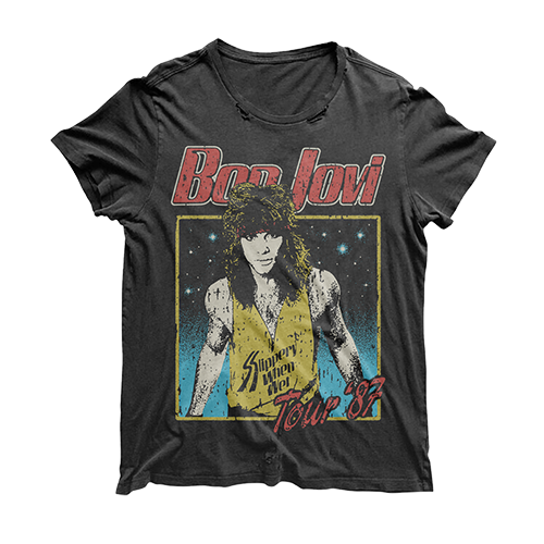 Bon Jovi Slippery When Wet Distressed Classic Tee